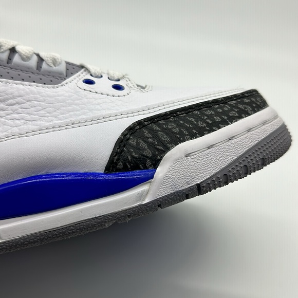 Nike Air Jordan 3 Retro GS Racer Blue White Shoe 398614-145 NWOB and Defects - Picture 8 of 8